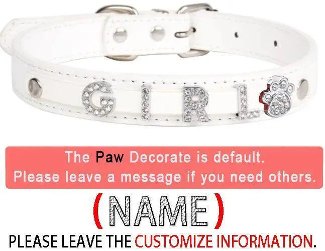 Rhinestone Charm Dog Collar Personalized Stylish Accessory