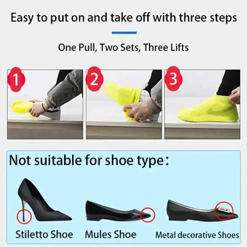 Silicone Shoe Covers Waterproof Reusable for Outdoors