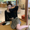 White Knitted Cardigan Plus Size Women Fashion Essential