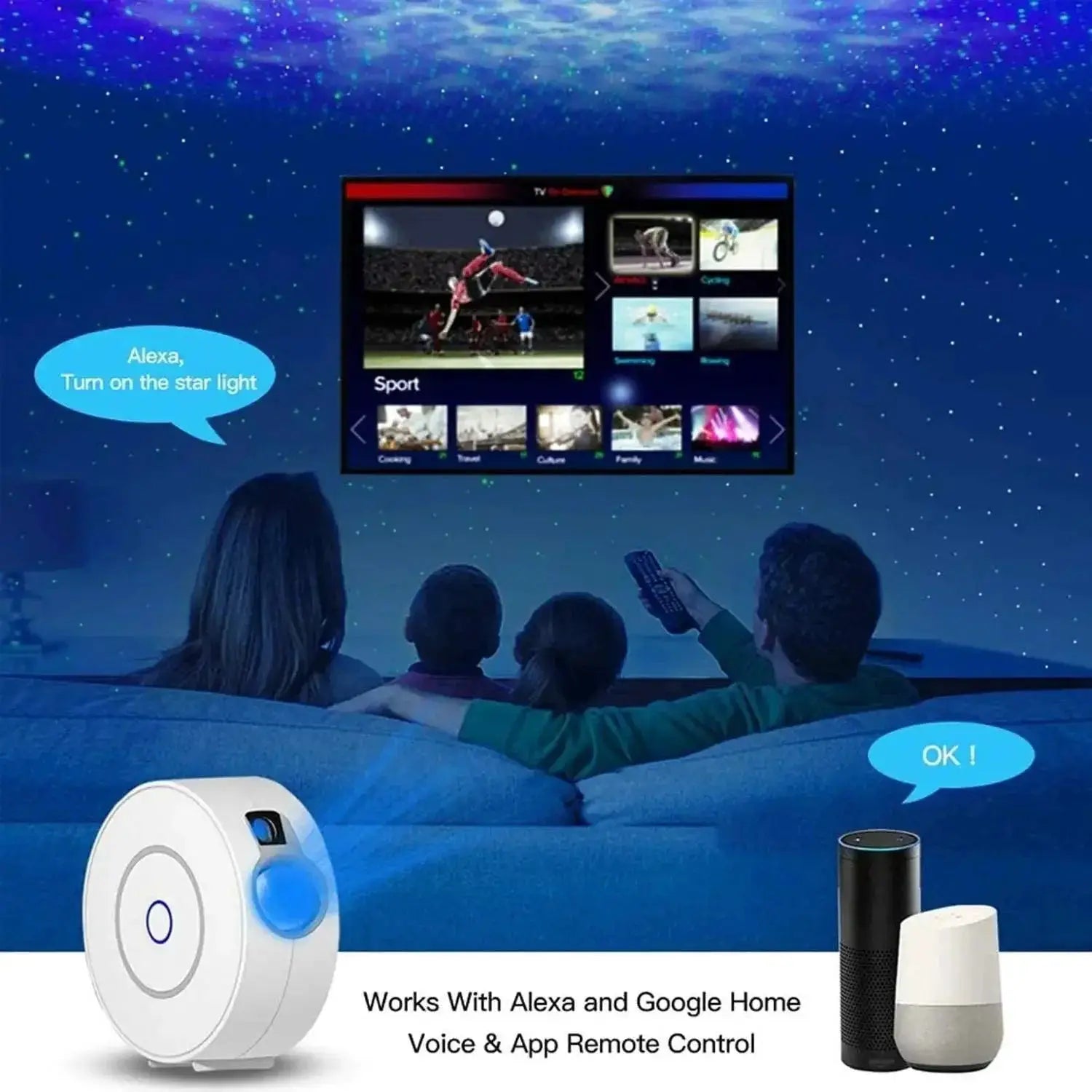 Star Projector Light Galactic Nebula Effects With Alexa