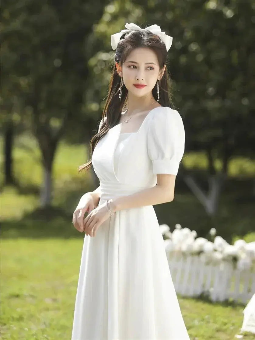 French Elegance Wedding Dress for Stylish Engagement Attire