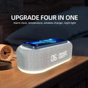 Wireless Charging Alarm Clock With LED Light Hub Thermometer