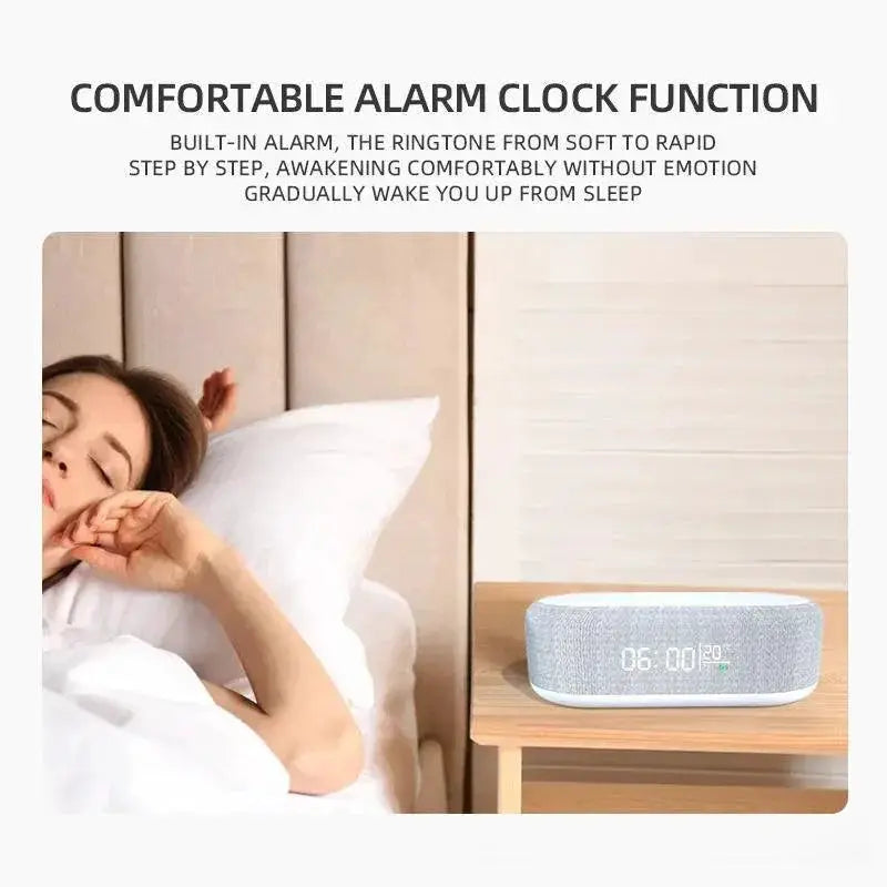 Wireless Charging Alarm Clock With LED Light Hub Thermometer