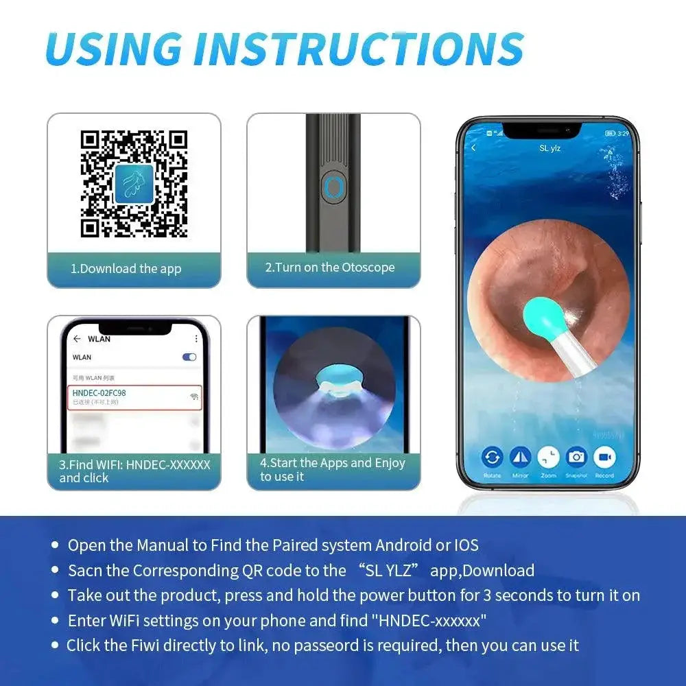 Wireless Otoscope Kit Advanced Ear Cleaning And Connectivity