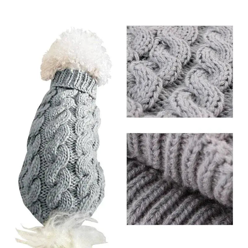 Winter Pet Sweater High Collar Solid Color XS To XL