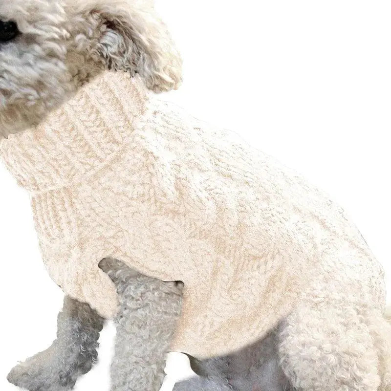 Winter Pet Sweater High Collar Solid Color XS To XL