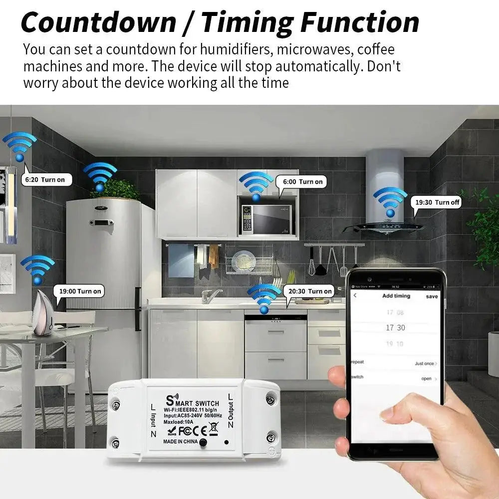 Smart WiFi Switch With Voice Control Alexa And Google Home