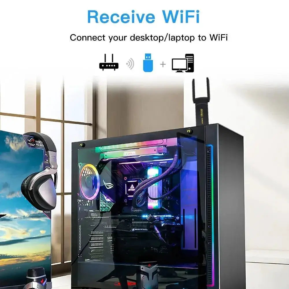 Lightning Fast Dual Band WiFi USB Adapter For Windows