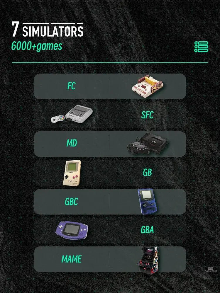 Data Frog SF2000 Retro Handheld Game Console 6000 Games