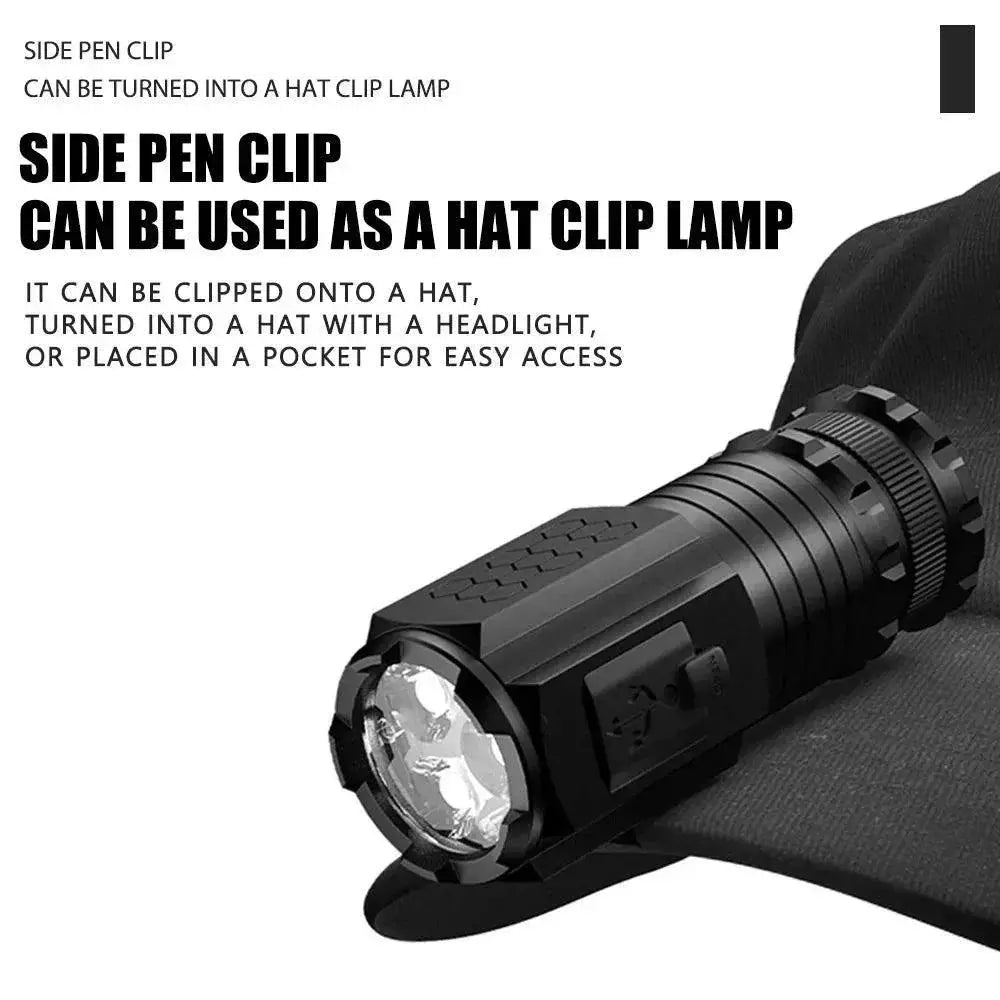 Mini EDC USB Rechargeable LED Flashlight Torch Compact