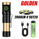 2000 Lumens Mini USB Flashlight for EDC