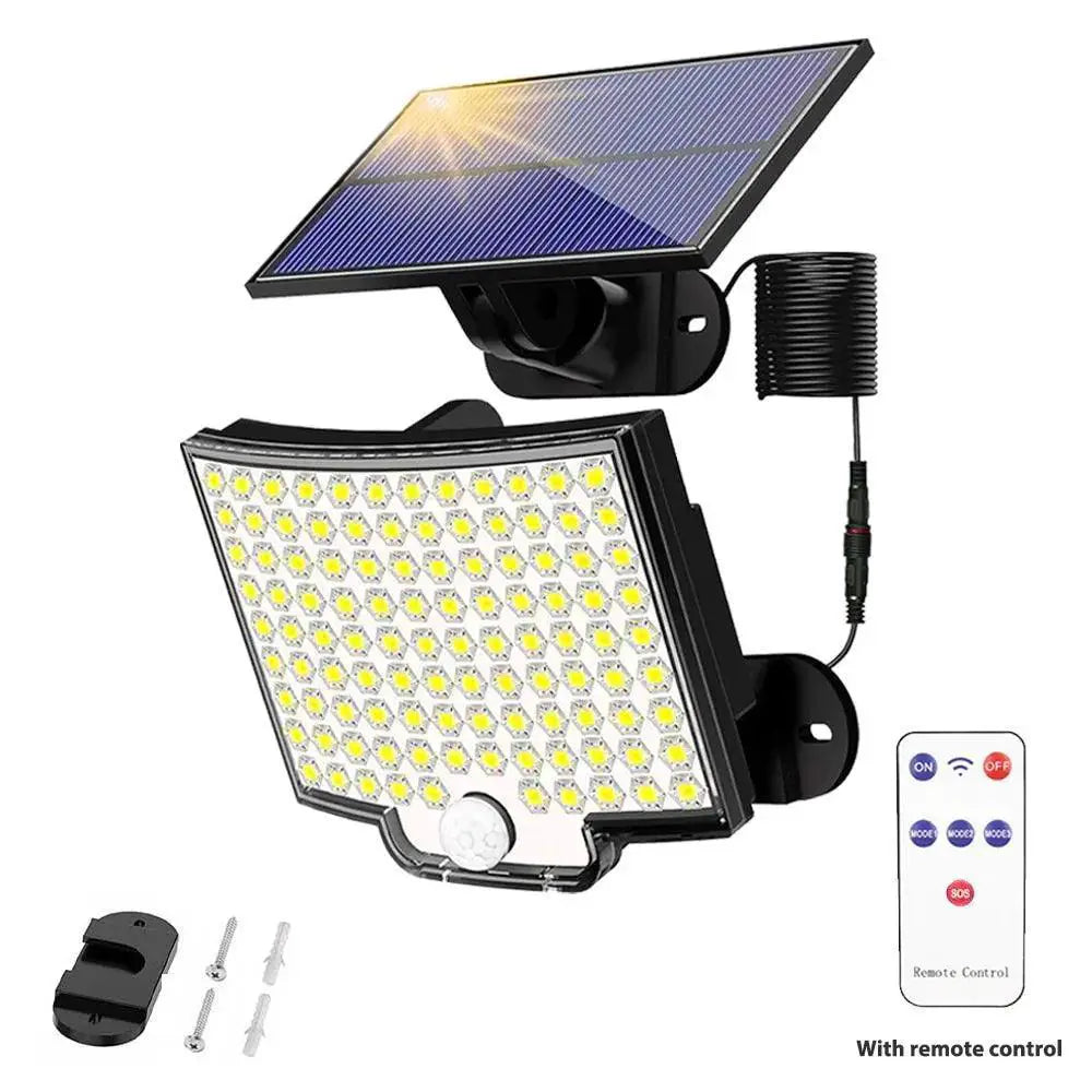Solar Powered LED Floodlight Remote Control Outdoor Lighting