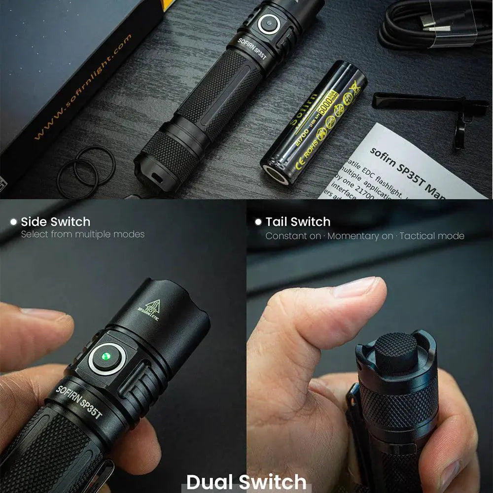 Sofirn SP35T Flashlight High Power USB C Rechargeable Torch
