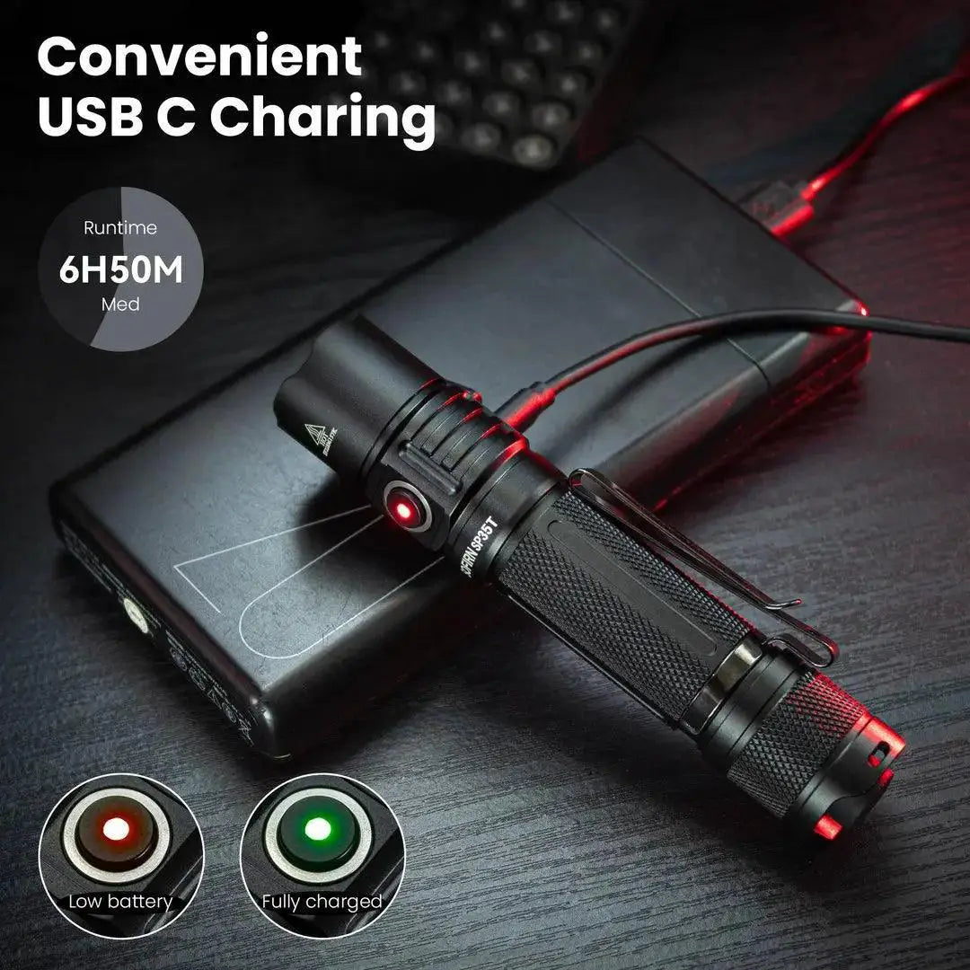 Sofirn SP35T Flashlight High Power USB C Rechargeable Torch