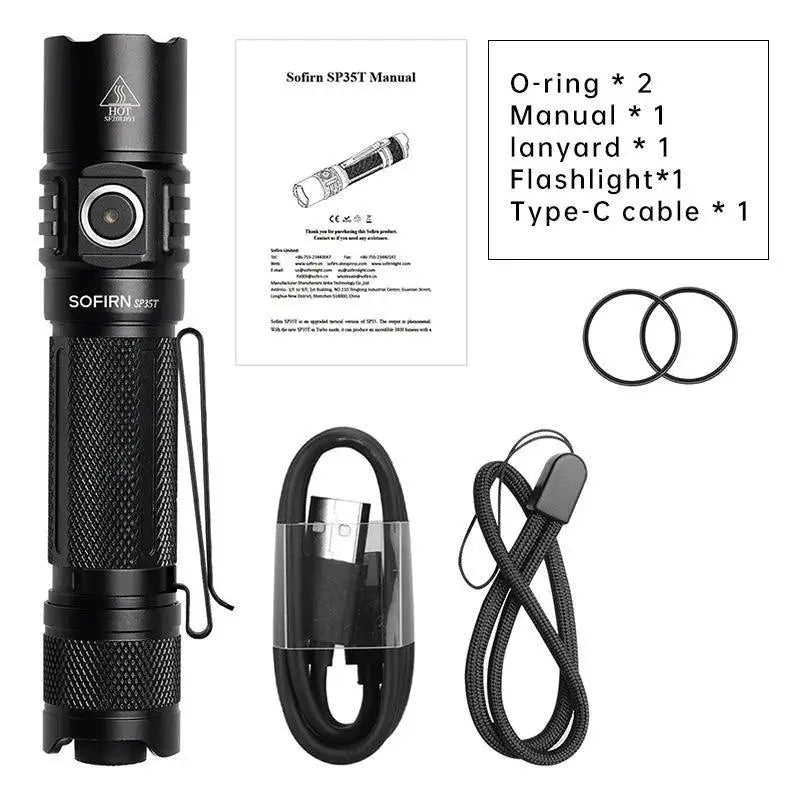 Sofirn SP35T Flashlight High Power USB C Rechargeable Torch