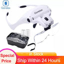 LED Magnifier Glasses Set For Reading Repair And Crafts