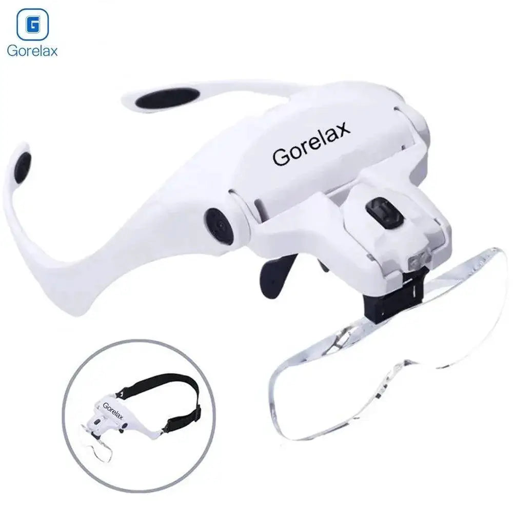 LED Magnifier Glasses Set For Reading Repair And Crafts