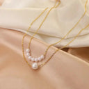 Elegant Black Ribbon Pearl Necklace
