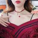 Elegant Black Ribbon Pearl Necklace