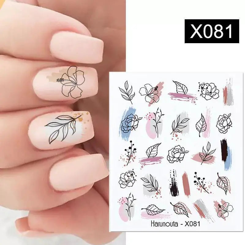 Lavender Spring Flower Nail Art Decals DIY Floral Transfers