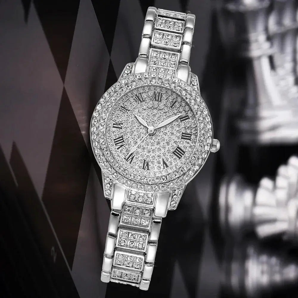 Diamond Rhinestone Luxury Wristwatch for Women Fashion