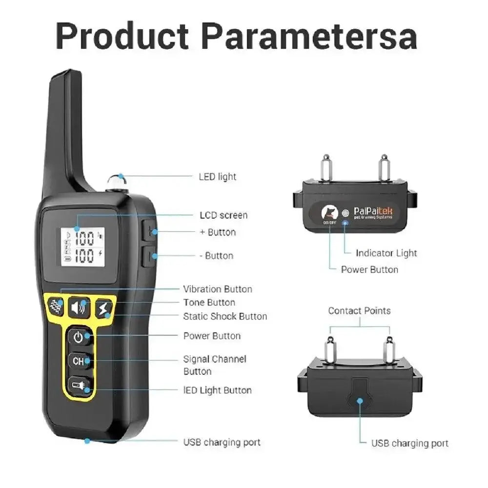Dog Training Collar With Remote Control And Auto Modes