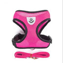 Adjustable Reflective Mesh Pet Harness Set With Leash