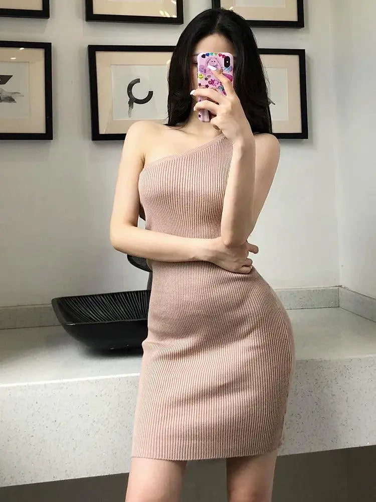 Korean Style Sleeveless Knit Dress For Standout Elegance