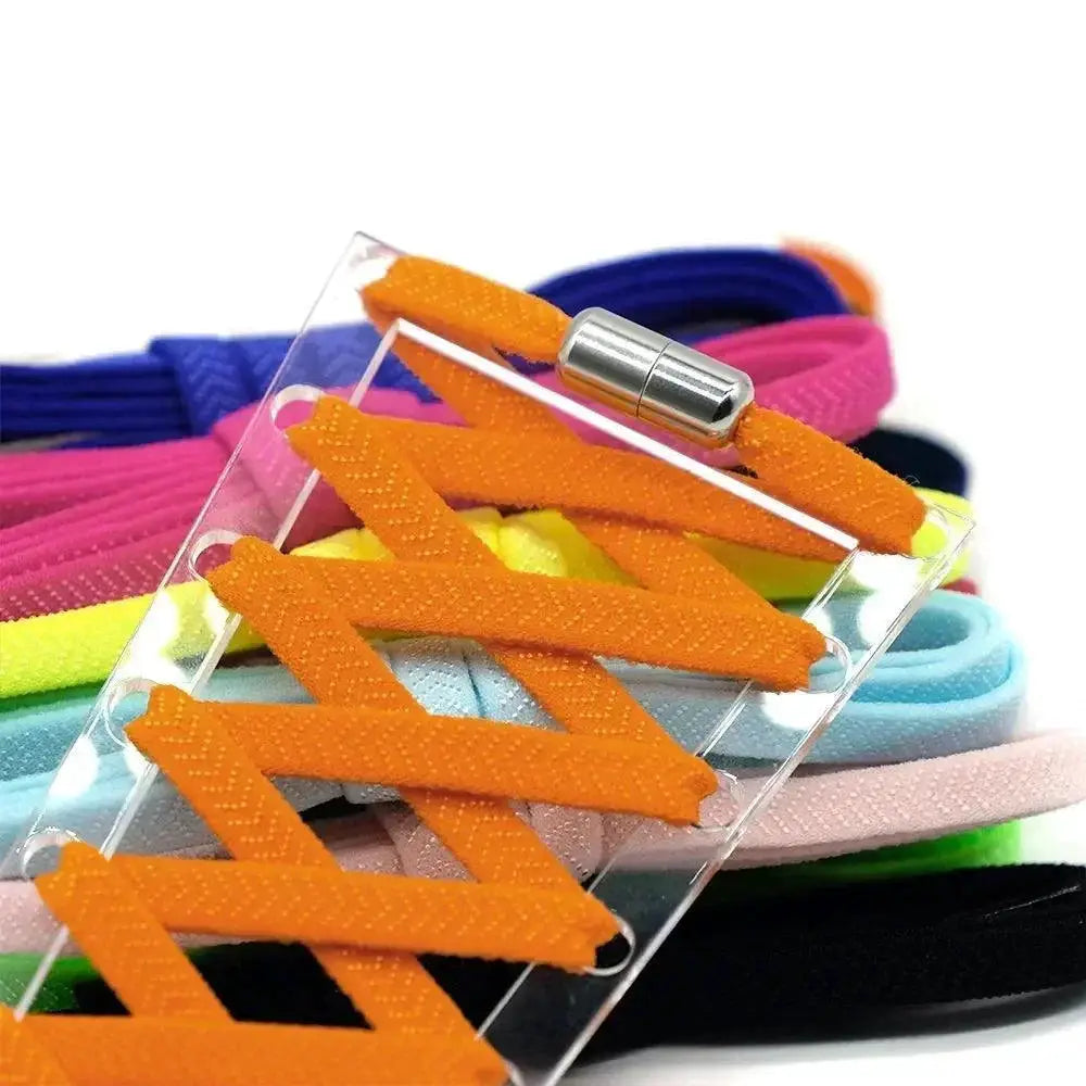 Metal Lock Elastic Shoelaces For Easy No Tie Style