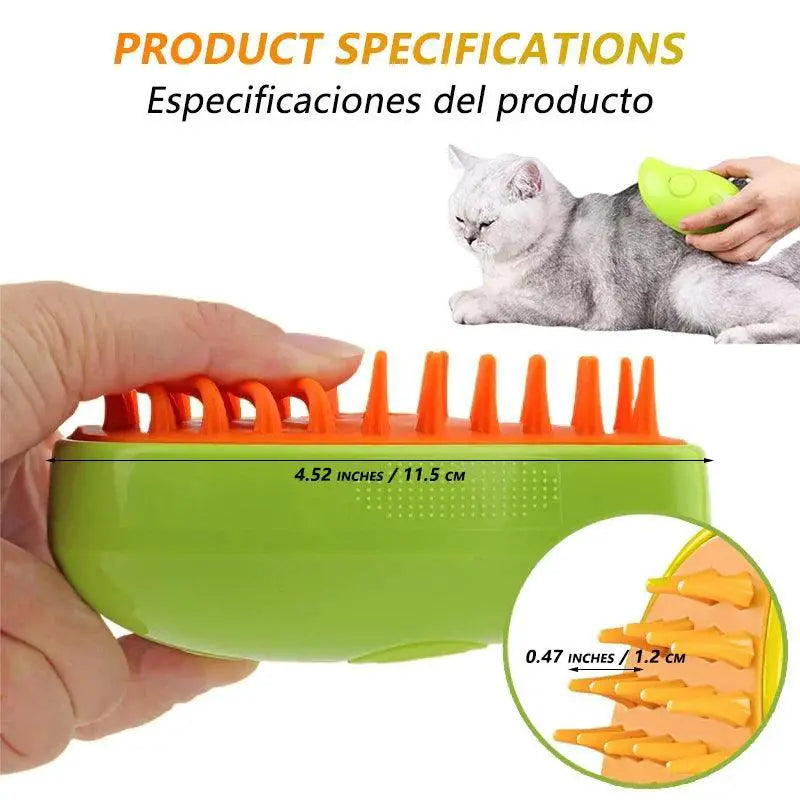 Cat Steamy Electric Spray Grooming Brush For Cats Deluxe