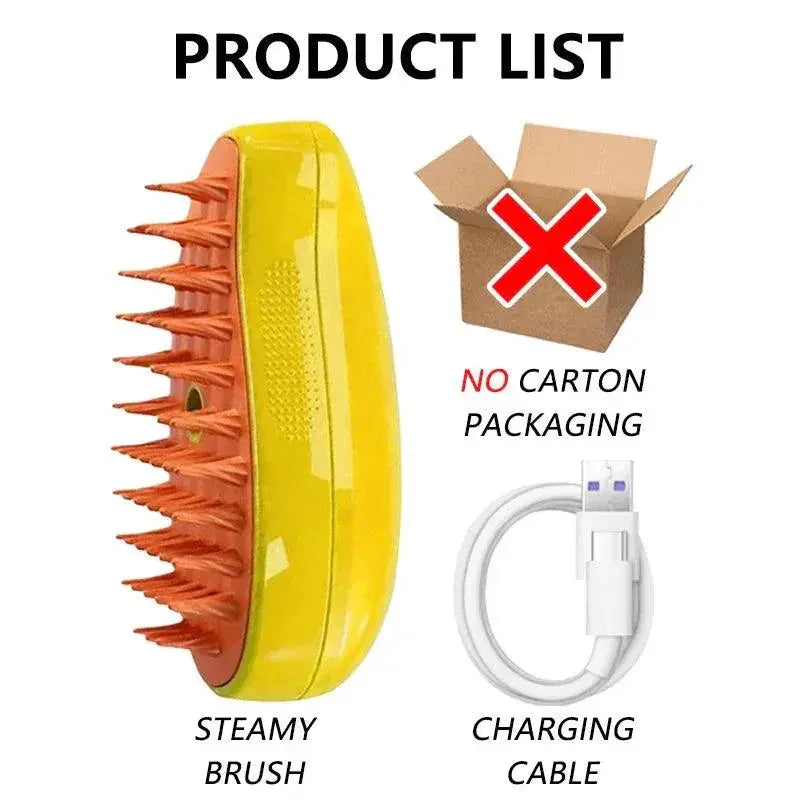 Cat Steamy Electric Spray Grooming Brush For Cats Deluxe