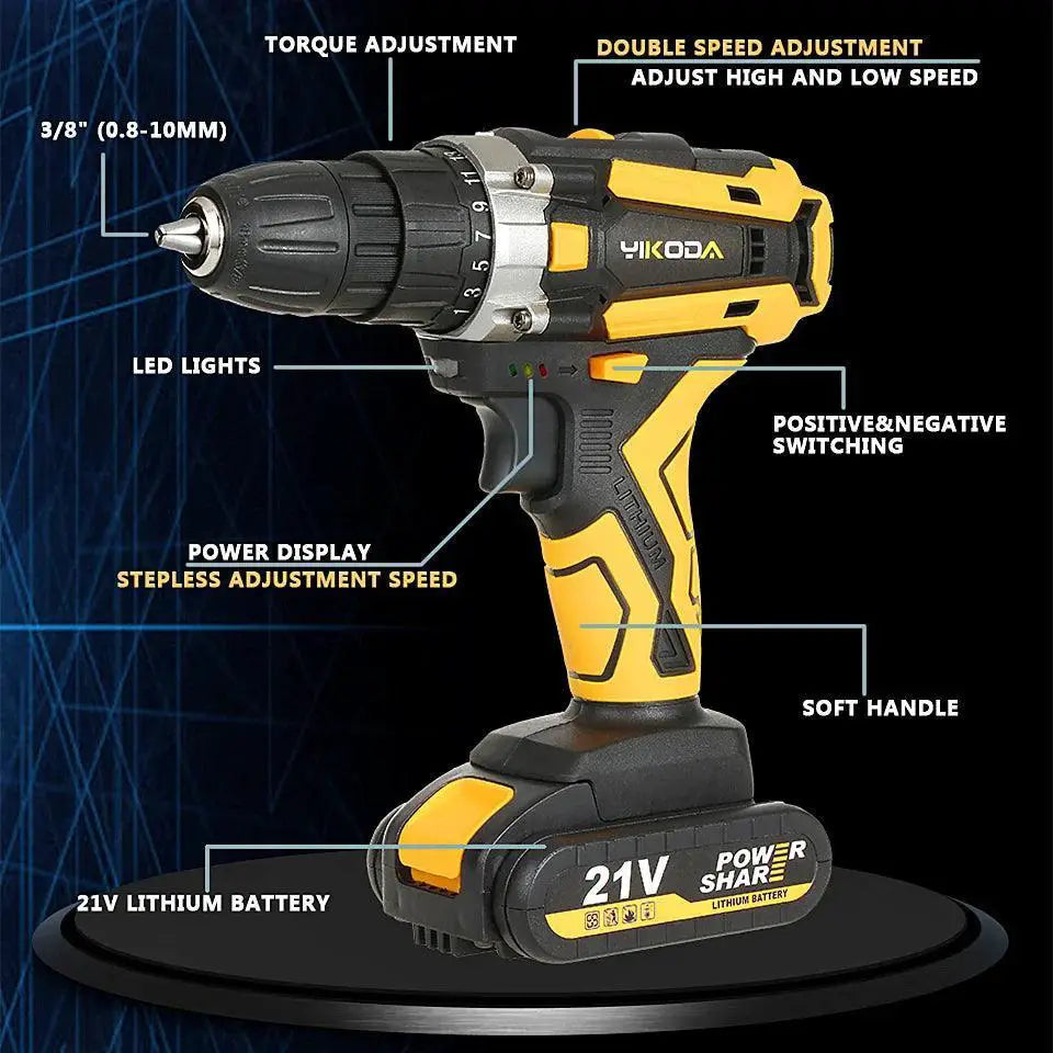 YIKODA Electric Screwdriver Versatile Home Power Tools