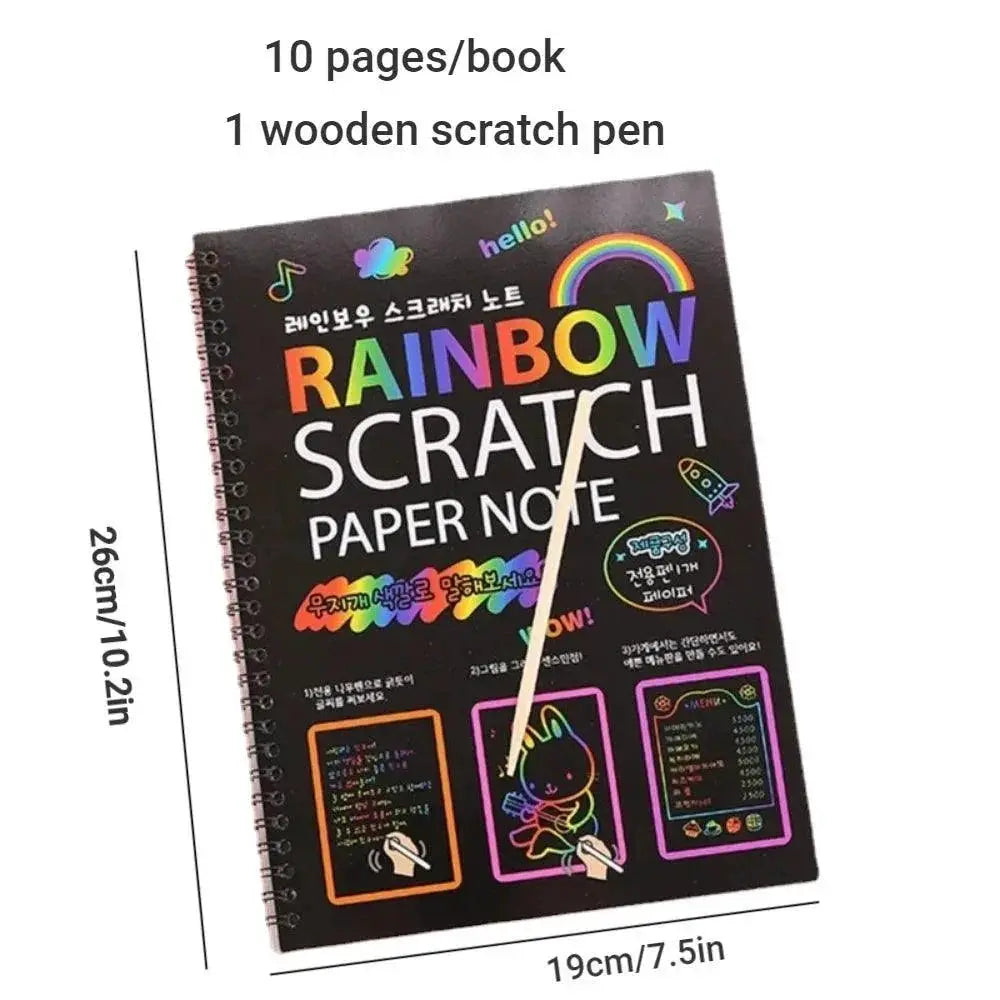 Rainbow Scratch Paper Set Creative Arts Kit For Kids
