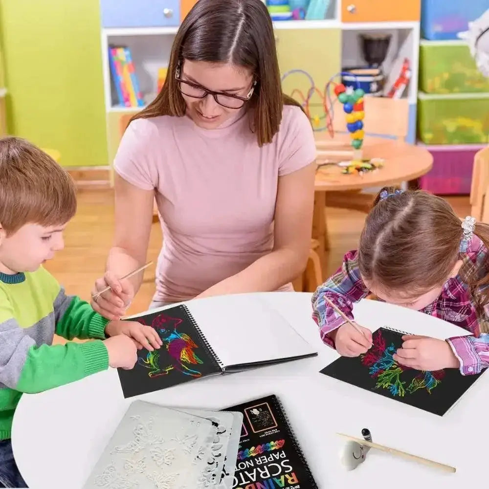 Rainbow Scratch Paper Set Creative Arts Kit For Kids