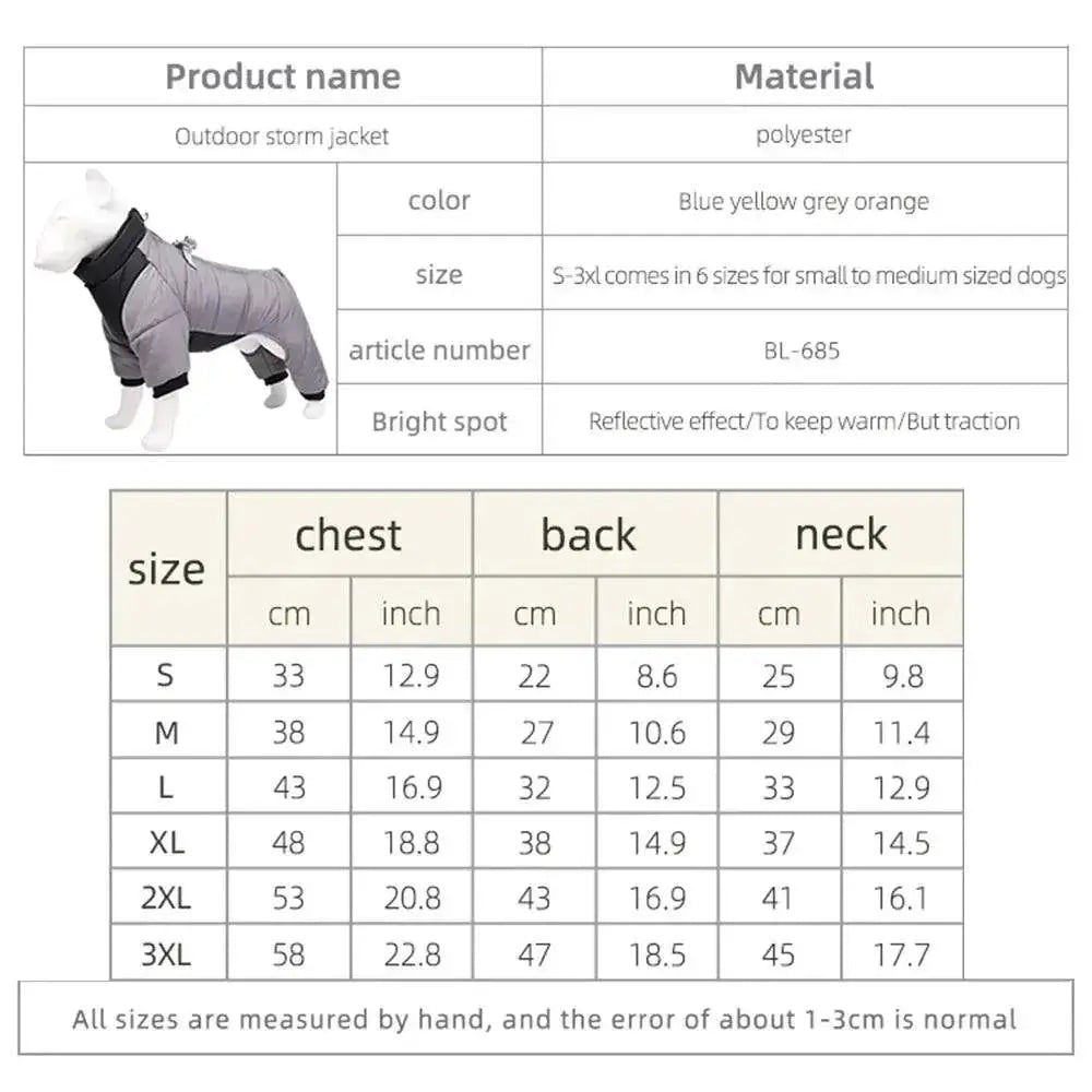 Winter Dog Jacket For Small To Medium Breeds Warm Coat