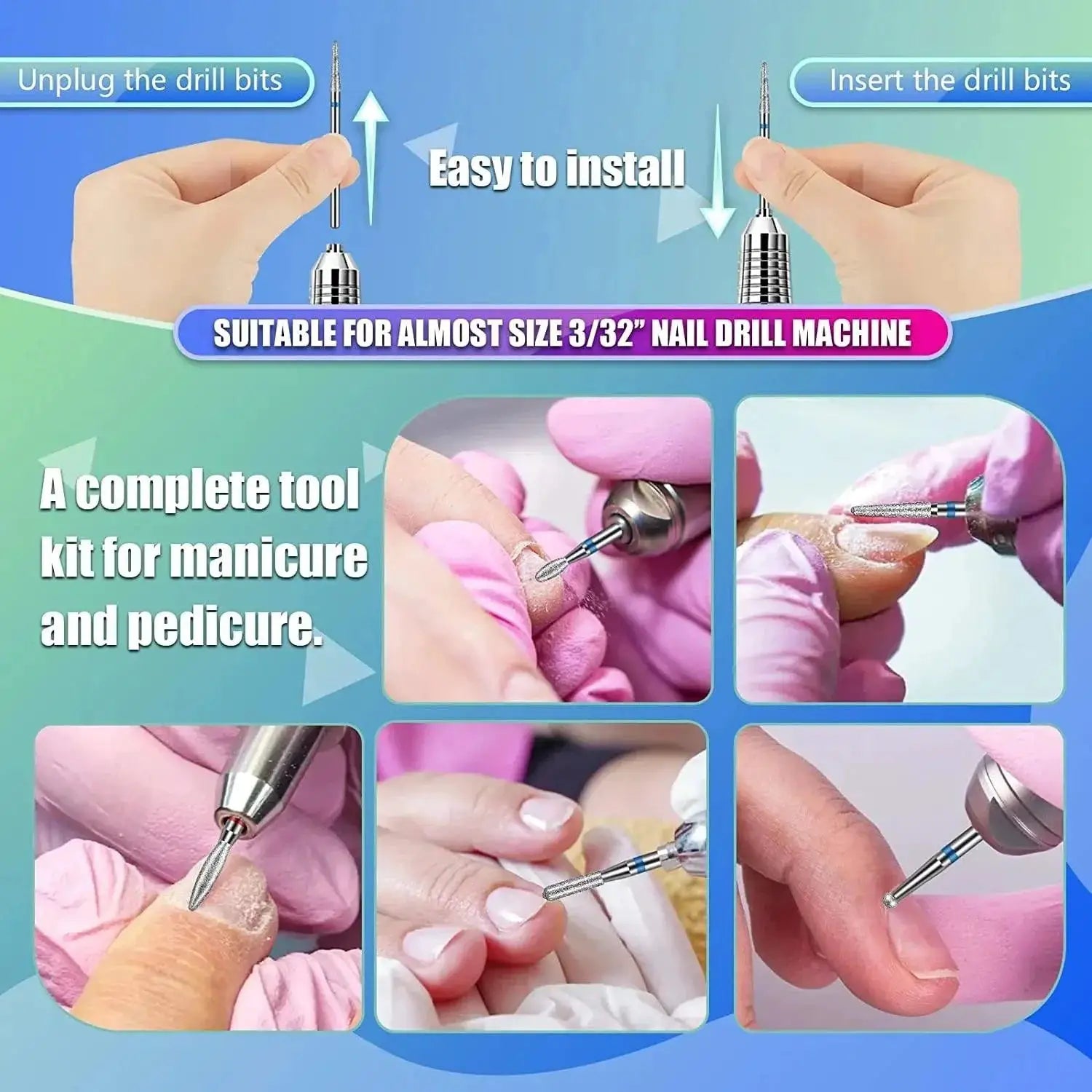 Diamond Nail Drill Bits Set for Salon Quality at Home