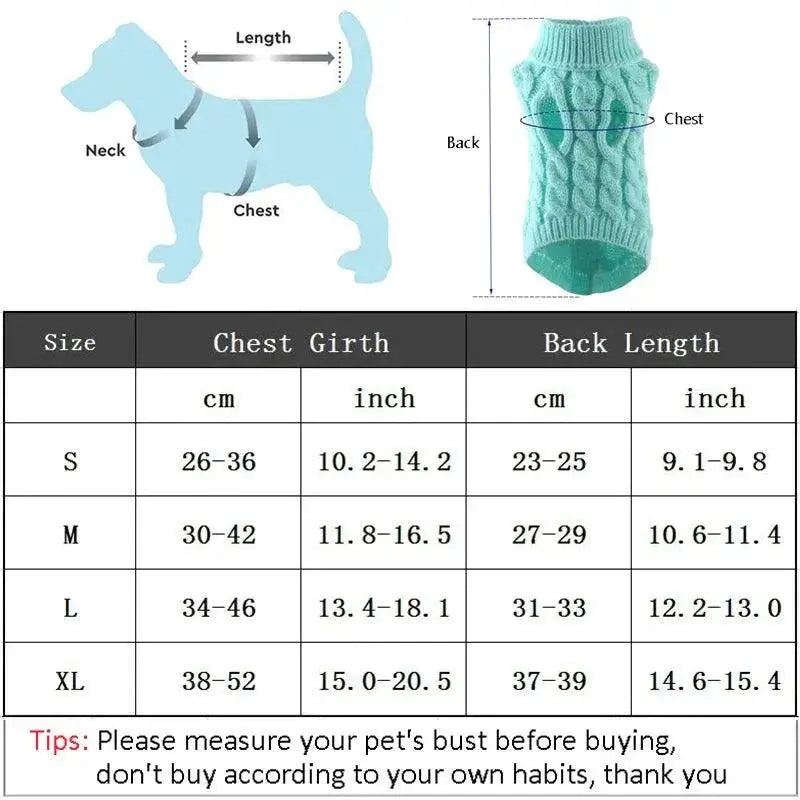 Warm and Stylish Turtleneck Sweater for Small Dogs and Cats