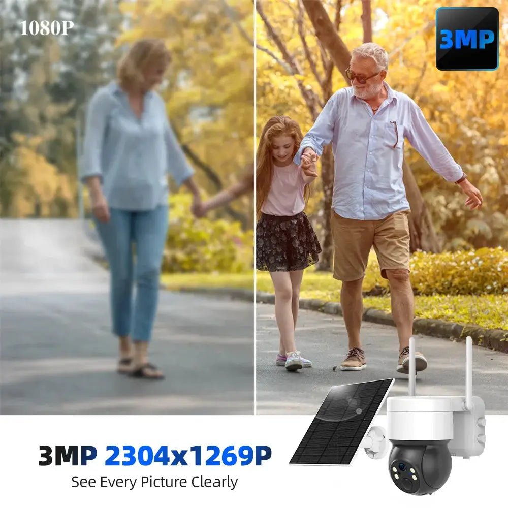OurLum Tuya SmartLife Solar 4G PTZ CCTV Camera 3MP Battery Outdoor Security Pro