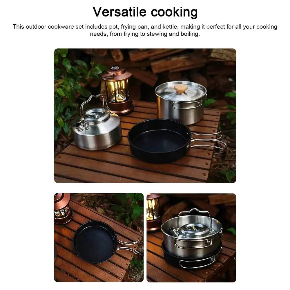 Outdoor Portable Camping Cookware Set Stainless Steel