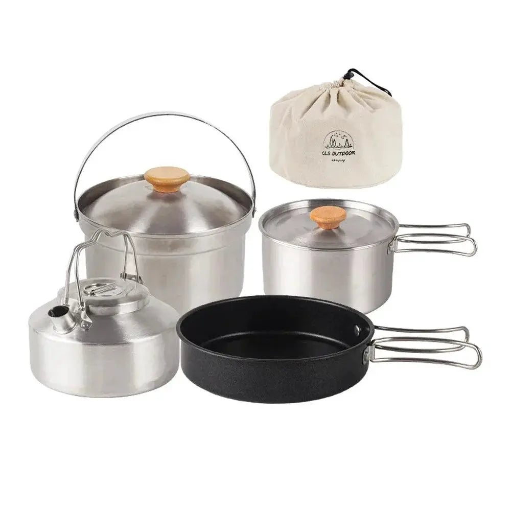 Outdoor Portable Camping Cookware Set Stainless Steel