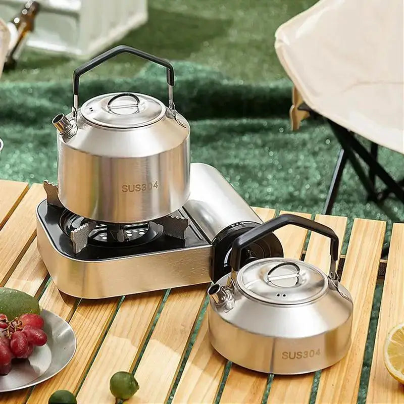 Outdoor Stainless Steel Camping Kettle 1L 1.5L Tea Pot