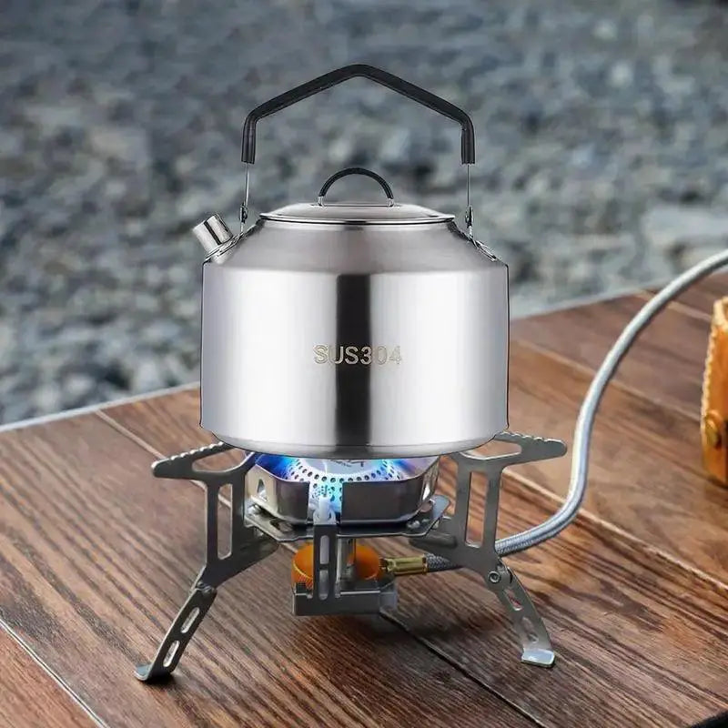 Outdoor Stainless Steel Camping Kettle 1L 1.5L Tea Pot