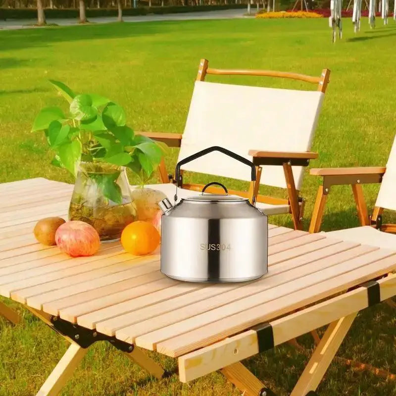 Outdoor Stainless Steel Camping Kettle 1L 1.5L Tea Pot