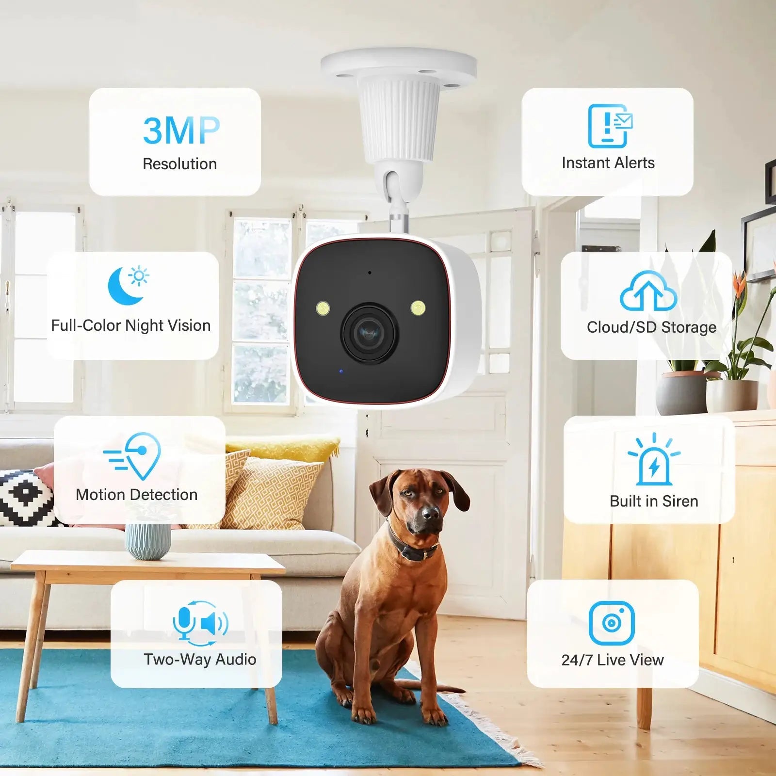 Outdoor Wireless Security Camera 3MP 1296P With WiFi For Property Monitoring