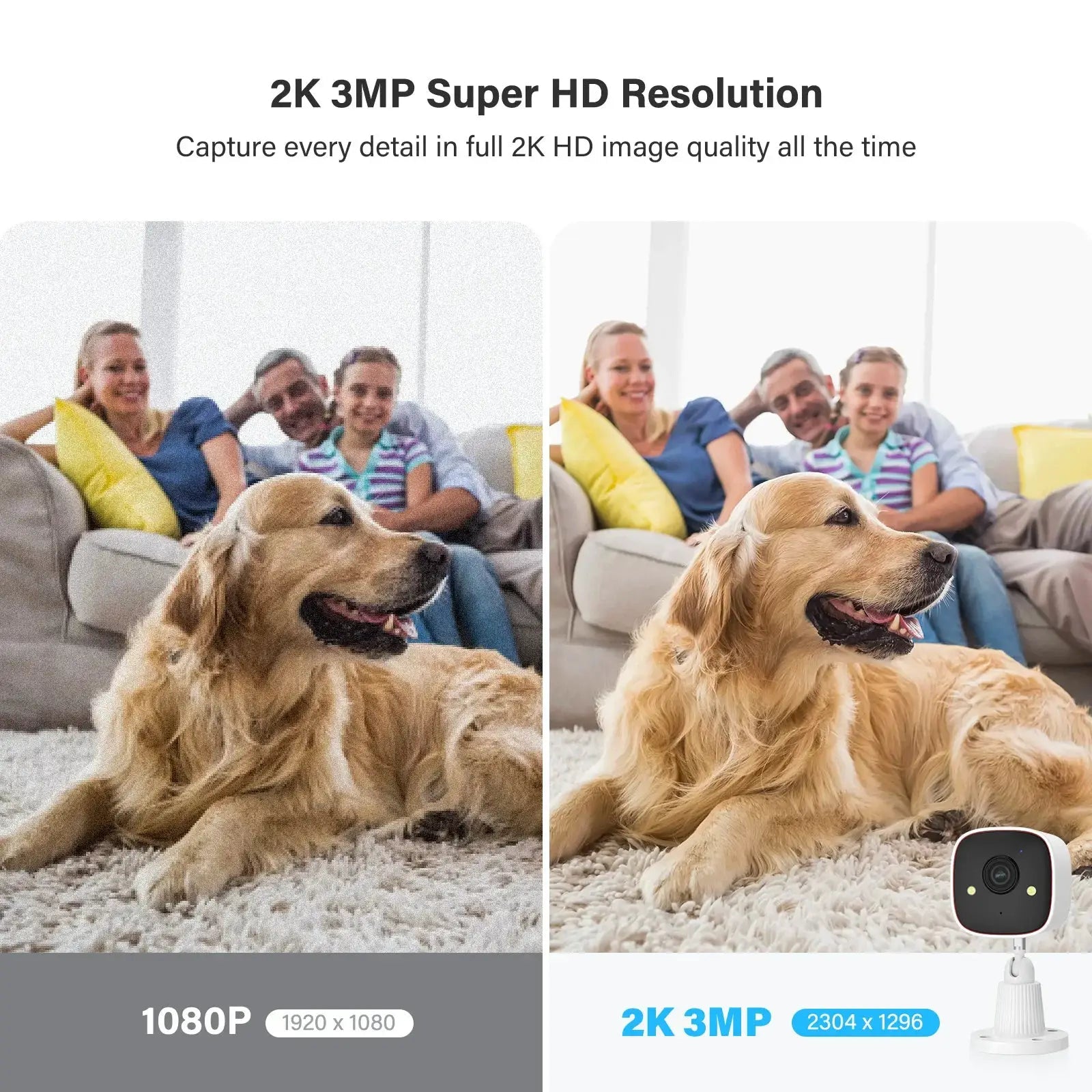Outdoor Wireless Security Camera 3MP 1296P With WiFi For Property Monitoring