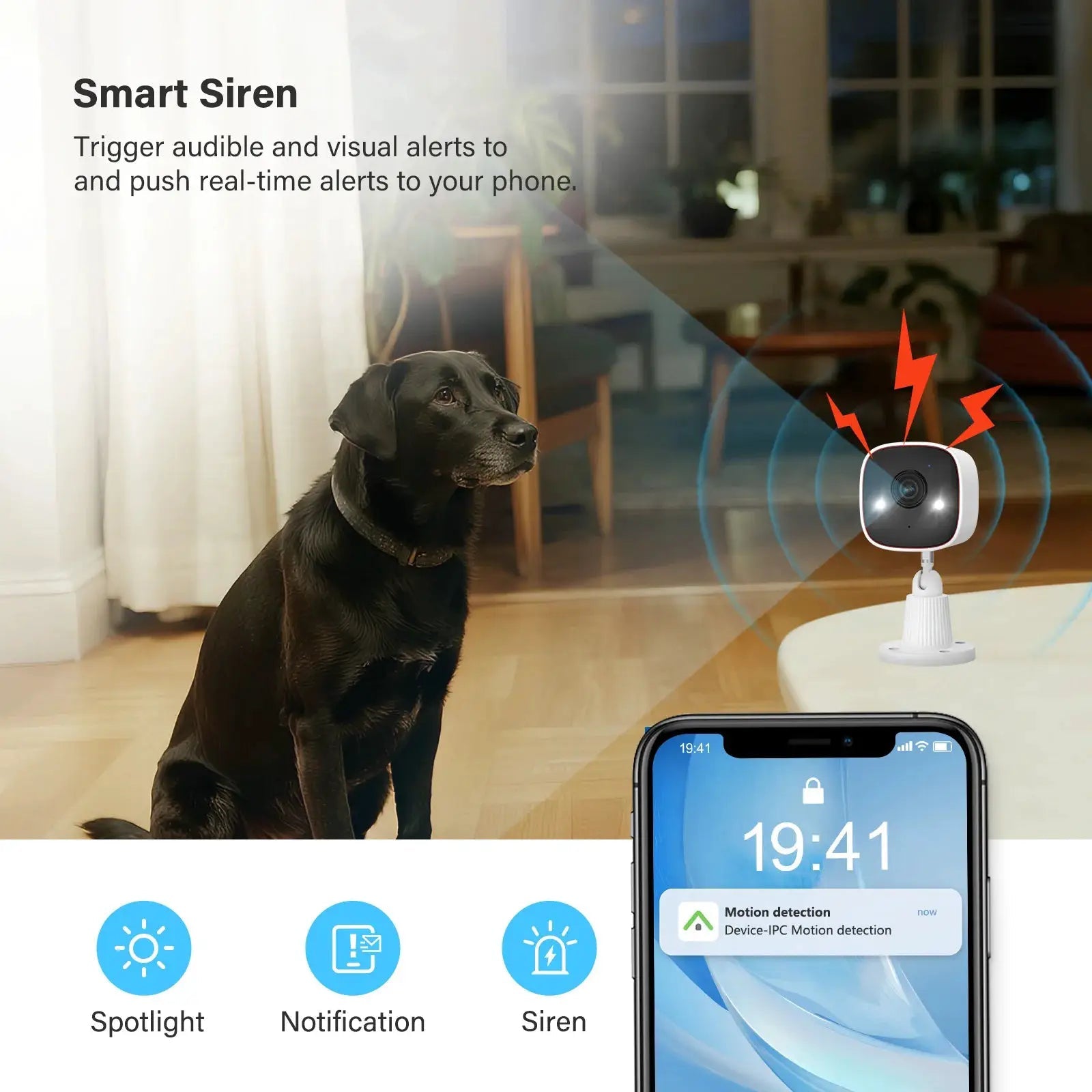 Outdoor Wireless Security Camera 3MP 1296P With WiFi For Property Monitoring
