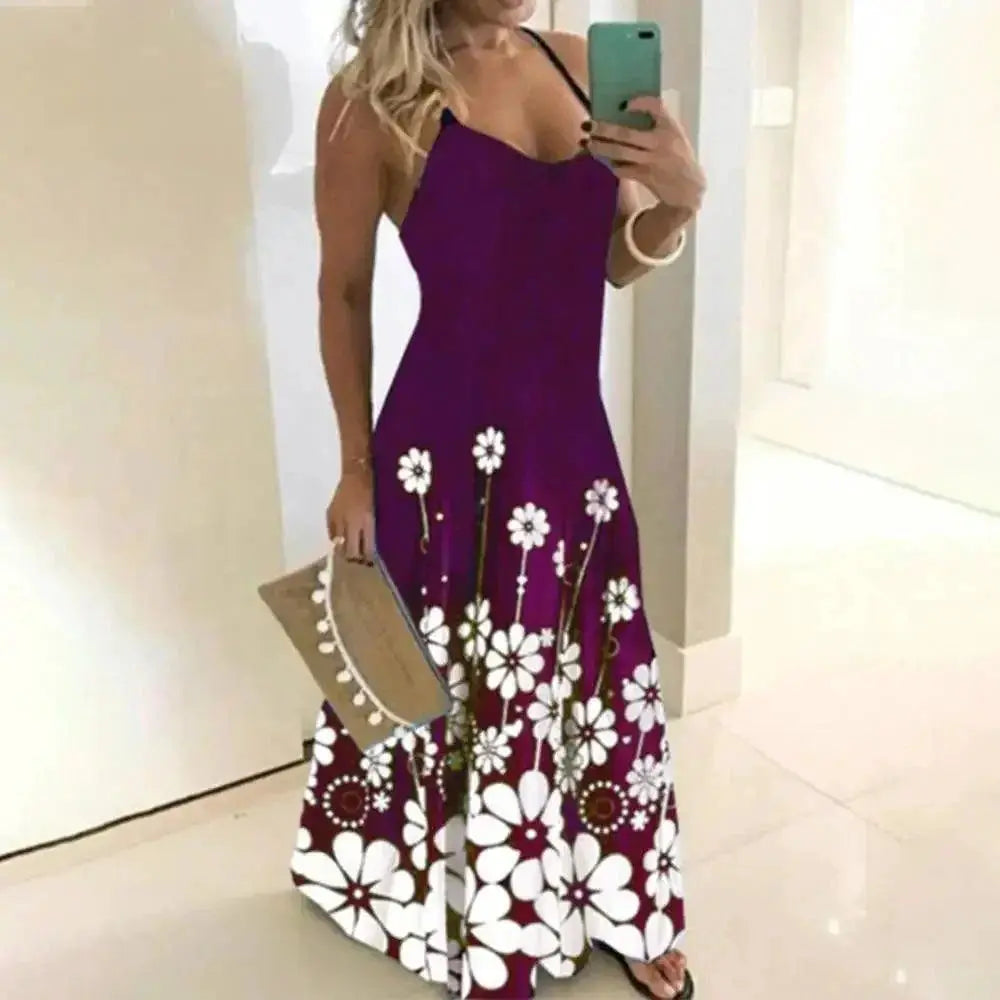 Oversized Bohemian Maxi Dress For Summer Beach Style - OurLum.com