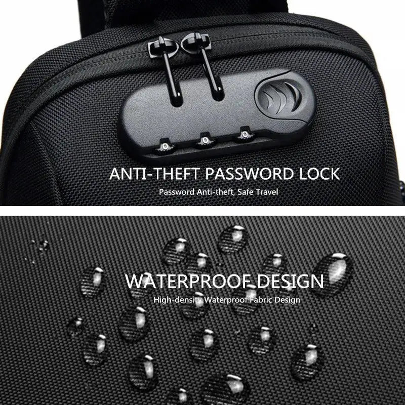 Waterproof Chest Bag With USB Charging Backpack Design