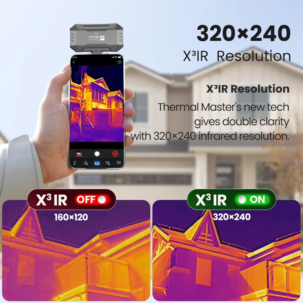 P1 Thermal Camera Pro - Android And IPhoneX 320x240 IR 600C 25Hz HVAC Inspection