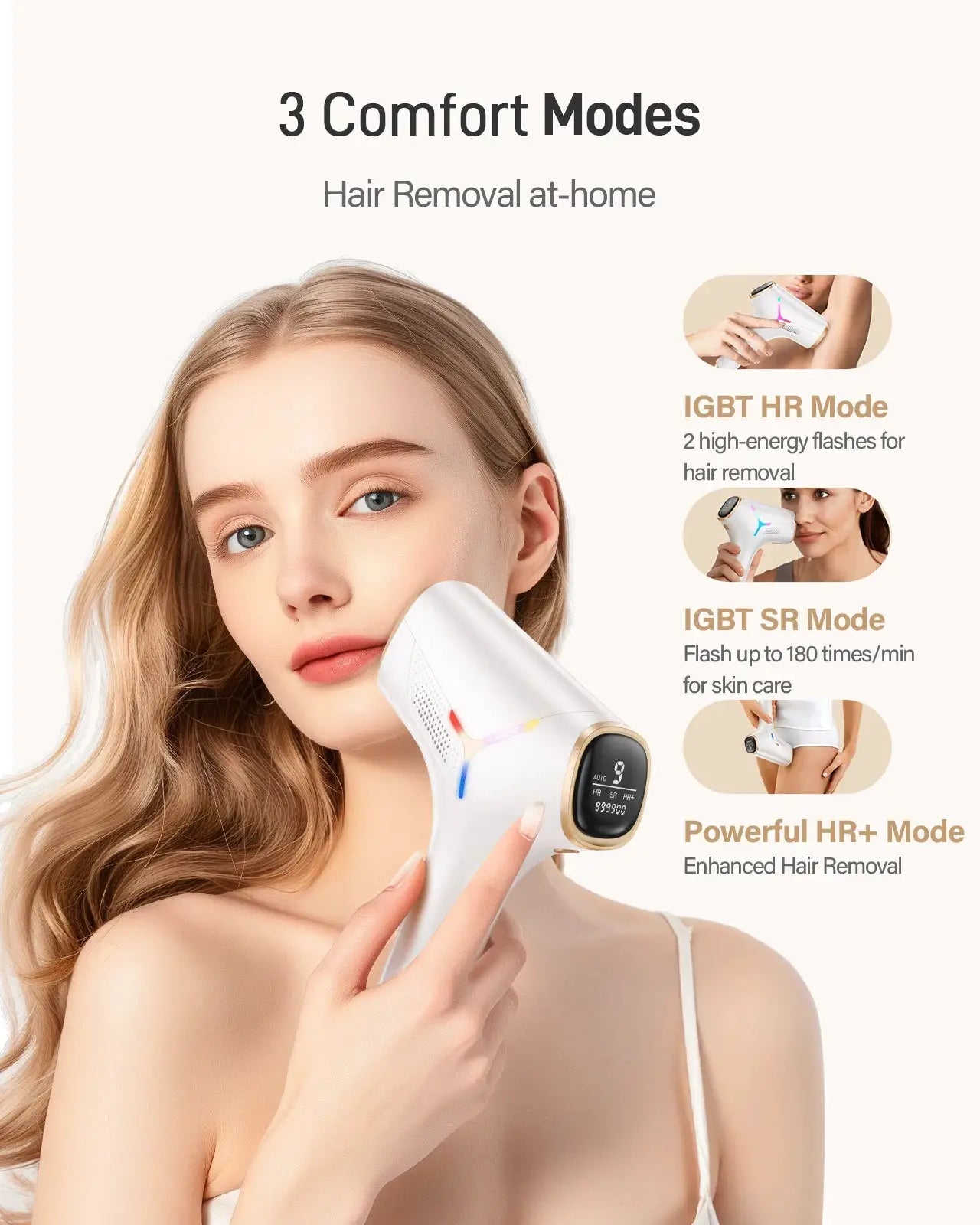 Painless Home IPL Hair Removal Device